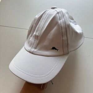Tommy Bahama Baseball Cap Solid White Hat Adjustable‎ Adult Sport Golf Logo